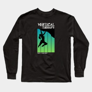 Vertical Therapy - Trust your grip Woman | Climbers | Climbing | Rock climbing | Outdoor sports | Nature lovers | Bouldering Long Sleeve T-Shirt